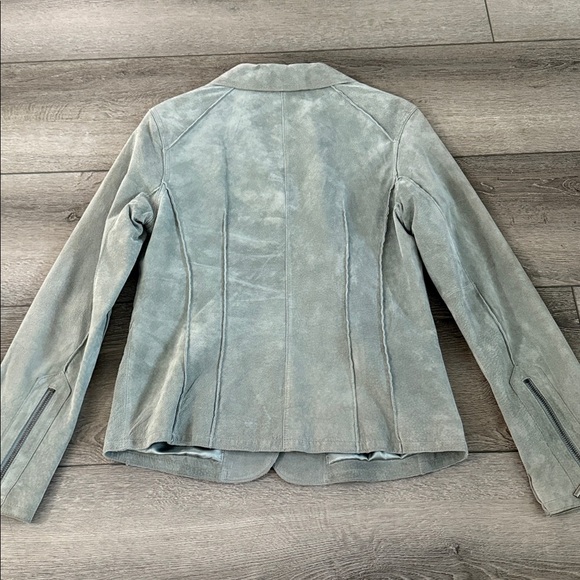 Nuage light green suede leather jacket - Picture 6 of 6